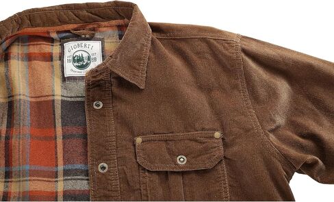 Gioberti Men's 100% Cotton Extremely Soft Corduroy Shirt Jacket with Flannel Lining in Kuwait
