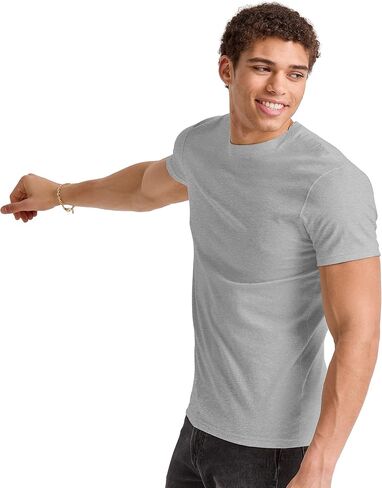 هنس تي شيرت رجالي طويل خفيف الوزن من اوريجينالز، تي شيرت ثلاثي المزج، مقاسات كبيرة وطويلة in Kuwait