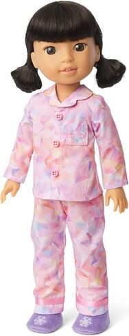 American Girl 2022 Girl of The Year Gwynn’s Powder Pink Pajamas for 14.5-inch Dolls Includes a Long-Sleeved Pink Print top, and a Pair of Wide-Leg Pink Pants in Saudi Arabia