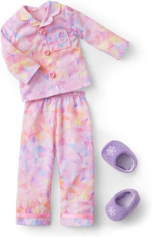 American Girl 2022 Girl of The Year Gwynn’s Powder Pink Pajamas for 14.5-inch Dolls Includes a Long-Sleeved Pink Print top, and a Pair of Wide-Leg Pink Pants in Saudi Arabia