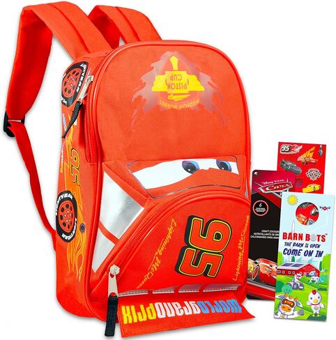 Disney Cars Mini Backpack for Kids Boys ~ Premium 12" Lightning McQueen School Bag with Stickers (Disney Pixar Cars School Supplies Bundle) in Saudi Arabia
