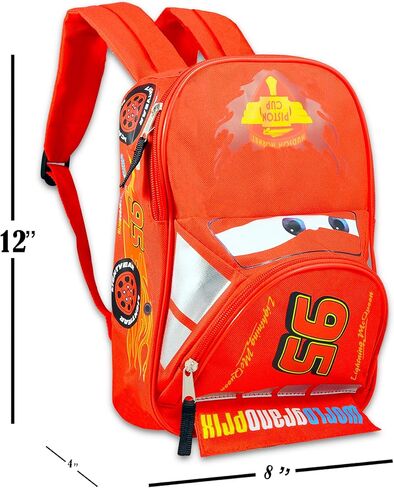 Disney Cars Mini Backpack for Kids Boys ~ Premium 12" Lightning McQueen School Bag with Stickers (Disney Pixar Cars School Supplies Bundle) in Saudi Arabia