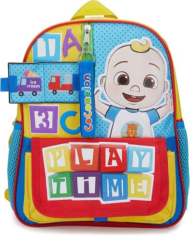 AI ACCESSORY INNOVATIONS Cocomelon JJ's Playtime Interactive Mini Backpack for Boys and Girls, Pre-school Schoolbag with Padded Back and Adjustable Straps, Versatile 12" in Kuwait