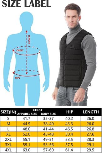 Venustas Men's Heated Vest with Battery Pack 7.4V, Lightweight insulated Electric Vest in Saudi Arabia