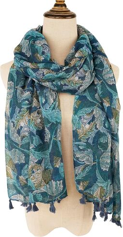 YOUR SMILE Large Boho Scarf for Women Lightweight Floral Printed Scarves Fall Winter Fashion Fringed Shawl wraps in Kuwait