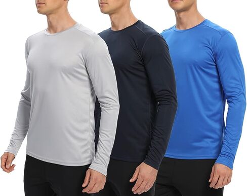 1 Pack/6 Pack Men’s Long Sleeve T Shirts,Running Sun Protection UPF 50+ Shirts Quick-Dry Workout T-Shirts in Saudi Arabia