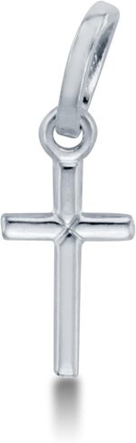 Solid 14K Yellow OR White Gold Traditional Classic Small Tiny Cross Pendant Charm (Height = 1/2", Width = 1/4") in Saudi Arabia