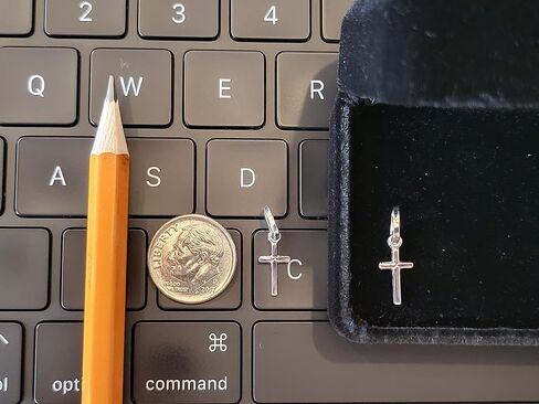 Solid 14K Yellow OR White Gold Traditional Classic Small Tiny Cross Pendant Charm (Height = 1/2", Width = 1/4") in Saudi Arabia