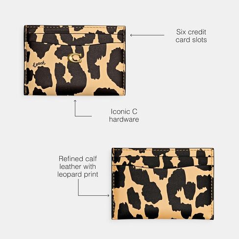 Coach Essential Leopard Printed Leather Card Case, Leopard in Saudi Arabia