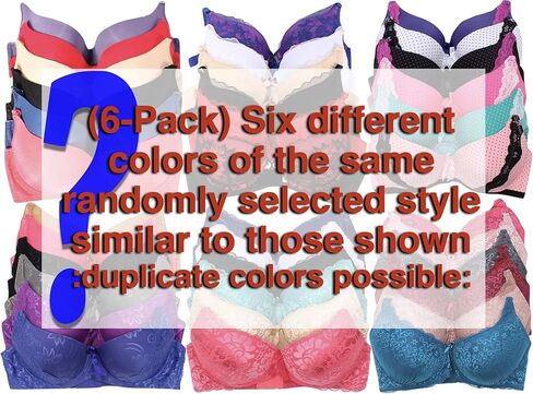 ToBeInStyle Women's Pack of 6 Random Assorted Print Bras (Sizes 30A to 46DDD) in Kuwait