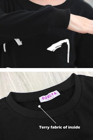 GORLYA Girl's Pullover Tops Cute Cartoon Graphic Print Sweatshirt Clothes for 4-14 Years Kids in Saudi Arabia