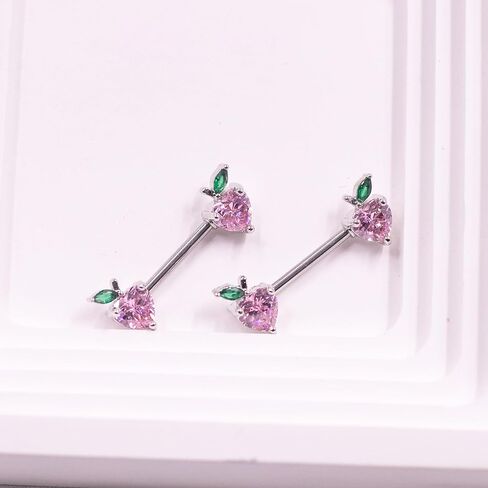 VERAMI 14G 316L Heart Nipple Rings Surgical Steel Flower Nipple Barbells Body Piercing Jewelry for Women in Kuwait