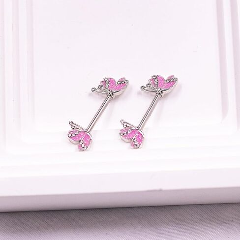 VERAMI 14G 316L Heart Nipple Rings Surgical Steel Flower Nipple Barbells Body Piercing Jewelry for Women in Kuwait