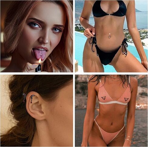 Besteel هيبوالرجينيك 14G حلقات الحلمة للنساء لطيف تشيكوسلوفاكيا الكرة الجراحية الصلب الحلمة ثقب المجوهرات أجنحة الخفافيش الحمراء هيكل عظمي القلب السهم سلسلة سوداء تتدلى اللسان الحلمة حلقات الحديد 8 أزواج in Kuwait