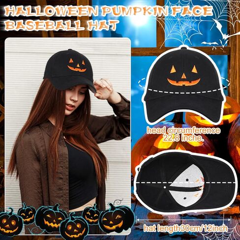 6 حزمة اليقطين هالوين قبعة بيسبول سوداء التطريز أبي قبعة القطن Snapback قبعة بيسبول لون نقي الرياضة قبعات سائقي الشاحنات قابل للتعديل للجنسين مضحك قبعات الحفلات زينة الهالوين للرجال والنساء in Saudi Arabia