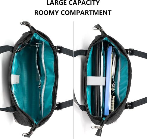 KROSER Laptop Tote Bag 15.6 Inch with USB Port, Large Work Tote Bag Computer Shoulder Bag for Women, Laptop Carrying Case Stylish Handbag Gift for Office Business Travel(Haze Blue) in Kuwait