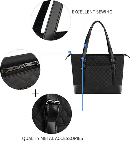 KROSER Laptop Tote Bag 15.6 Inch with USB Port, Large Work Tote Bag Computer Shoulder Bag for Women, Laptop Carrying Case Stylish Handbag Gift for Office Business Travel(Haze Blue) in Kuwait