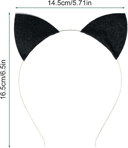 WLLHYF 2 Pcs Glitter Cat Ears Headband, Halloween Cat Ears Hair Hoops Cute Ear Headpiece Hair Accessories for Woman Hairband Cosplay in Kuwait