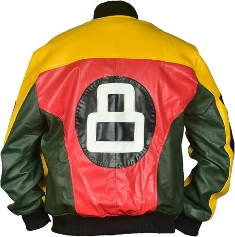 EASTIFIED Mens 8 Ball Pool Billiard Cue Bomber Faux Leather 90's Retro Jacket in Saudi Arabia