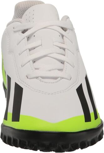 حذاء adidas Soccer X Crazyfast.4 Turf (للأطفال الصغار/الأطفال الكبار) أبيض/أسود أساسي/Lucid Lemon 5 Big Kid M in Kuwait
