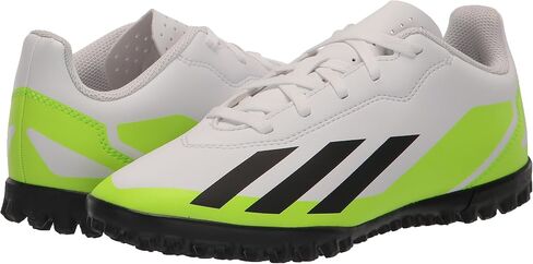 حذاء adidas Soccer X Crazyfast.4 Turf (للأطفال الصغار/الأطفال الكبار) أبيض/أسود أساسي/Lucid Lemon 5 Big Kid M in Kuwait