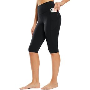 BALEAF المرأة Sweatleaf طول الركبة كابري طماق اليوغا تجريب ممارسة السراويل لفصل الصيف عارضة مع جيوب in Saudi Arabia