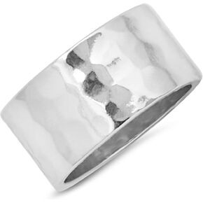 Humble Chic 18K Gold or 925 Sterling Silver Plated Wide Ring - Hypoallergenic Simple Chunky Band Rings for Women, Made in the USA