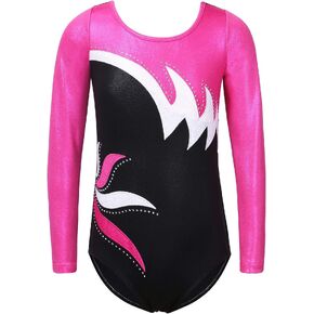 BAOHULU Girls Gymnastics Leotard Shiny Embroidery Dance Kids Children Athletic Activewear