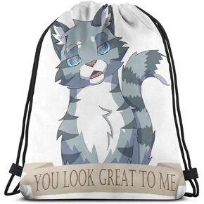 Warrior Cats Sarcastic Jayfeather Waterproof Foldable Sport Sackpack Gym Bag Sack Drawstring Backpack in Saudi Arabia