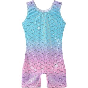 ميسكو ثياب الجمباز للفتيات الرقص Unitards Biketards مع قصيرة يونيكورن حورية البحر ليوبارد in Kuwait