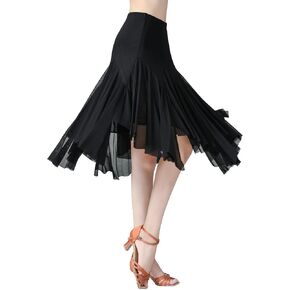 AFAVOM Ballroom Dance Skirts for Women Ballroom Dancing Long Swing Waltz Latin Salsa Belly Dance Skirt Flamenco Dress Costume in Kuwait