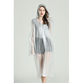 معاطف مطر للبالغين قابلة لاعادة الاستخدام من انفو، معاطف مطر شفافة من مادة ايفا مع غطاء راس واكمام، معاطف مطر محمولة للانشطة الخارجية والطوارئ in Kuwait