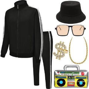 Z-Shop Men's Halloween 80s 90s Decades Rapper Costume Outfit in Kuwait