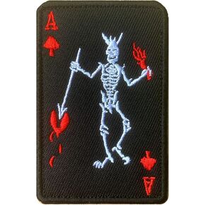 Antrix Red Ace of Black Pirate Edward Military Badge Emblem Patch Hook & Loop Tactical Pirate Patch for Caps,Backpacks,Tactical Vest,Military Uniforms, Clothes-2x3.15 inch