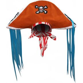 hahomin Adult Buggy Pirate Hat Buggy Captain Costume Cap Hat Headband 2pcs Headcloth Kerchief Halloween Cosplay Props in Saudi Arabia