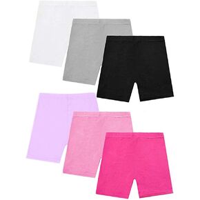 6 Pack Dance Shorts Under Dress Girls Bike Short for Sports Breathable and Safety 6 Color Under Skirt Shorts for Girls (6-7T) in Kuwait