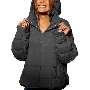 Ailoqing Womens Oversized Lightweight Hoodies Pullover Puffer Jacket Warm Winter Coat