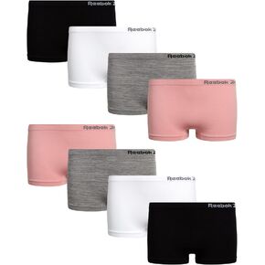 Reebok Girls’ Underwear – Seamless Boyshort Panties (8 Pack)