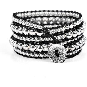 الفضة الزنك + الأسود - روح المعصم لوجان بوهو التفاف سوار in Kuwait