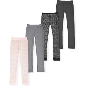 مجموعة Star Ride Girls من 4 سراويل ضيقة قابلة للتمدد مبطنة بالصوف، ملابس مريحة للأطفال، سراويل متعددة العبوات in Kuwait