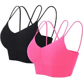 MotoRun Padded Strappy Sports Bras for Women Criss Cross Back Medium Support Workout Running Yoga Bra in Saudi Arabia