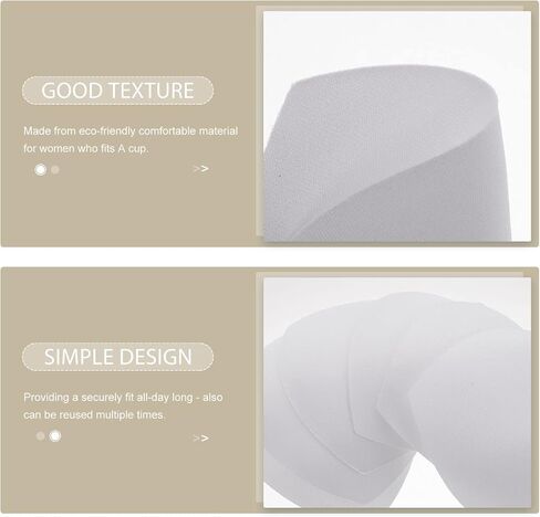 3 Pairs Push Up Swimsuit Pads, Bra Liners, Removable Bra Cups, Sports Bra Inserts Pads, Bra Insert, Sports Bra Padding Inserts (White) in Saudi Arabia