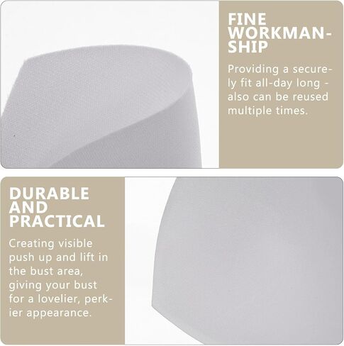 3 Pairs Push Up Swimsuit Pads, Bra Liners, Removable Bra Cups, Sports Bra Inserts Pads, Bra Insert, Sports Bra Padding Inserts (White) in Saudi Arabia