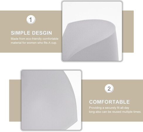 3 Pairs Push Up Swimsuit Pads, Bra Liners, Removable Bra Cups, Sports Bra Inserts Pads, Bra Insert, Sports Bra Padding Inserts (White) in Saudi Arabia