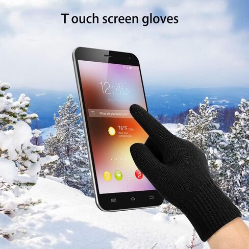 مجموعة قفازات وشاح قبعة صغيرة للرجال والنساء، قبعات صغيرة من الصوف، تدفئة الرقبة، تدفئة الأذن وقفازات متماسكة تعمل باللمس in Kuwait