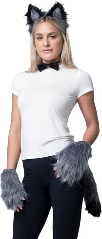 Spooktacular Creations Wolf Ears Tail and Gloves Set, Furry Fox Accessories Set with Tail in Kuwait