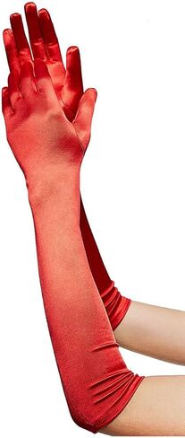 Z-Shop Halloween Costumes for Womens - Dalmatian Shawl, Fancy Dress Cosplay,Red Gloves,Black White Wig, long Holder, Pearl Necklace,L in Kuwait