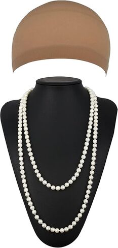 Z-Shop Halloween Costumes for Womens - Dalmatian Shawl, Fancy Dress Cosplay,Red Gloves,Black White Wig, long Holder, Pearl Necklace,L in Kuwait