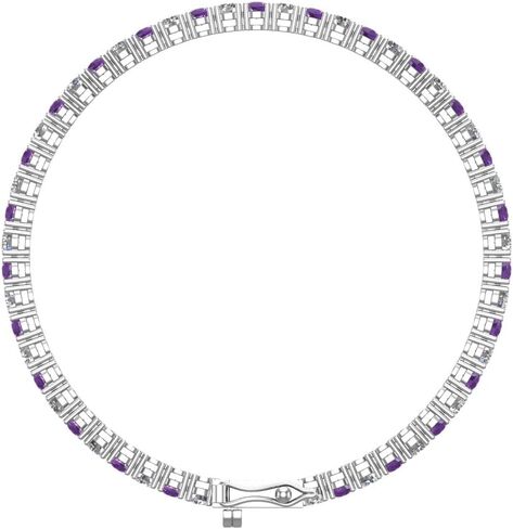 ابتسامة فضية - سوار تنس من الفضة الإسترلينية عيار 925 للنساء (7.25 بوصة) - شكل دائري وسوار من الأحجار الكريمة المصقولة للغاية مع مشبك صندوقي in Kuwait