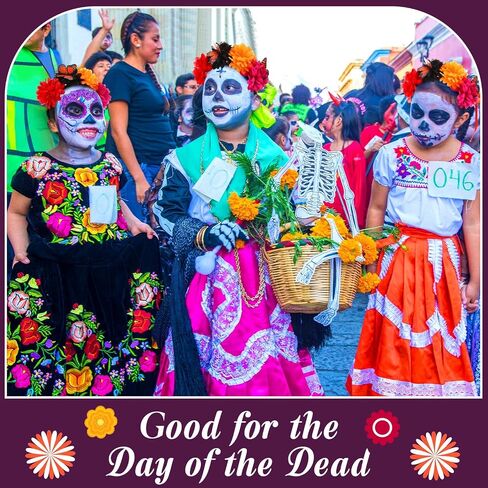 Hotop 10 Pcs Day of the Dead Headband Oktoberfest Marigold Flowers Crown Headband Headpiece with Butterfly for Halloween Costume Dia De Los Muertos Day Festival Weddings Christmas Mexican Party in Saudi Arabia